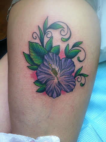Hibiscus Tattoo done by Tony Sellers
