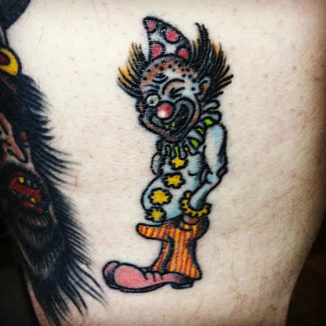 Clown Tattoo done by Tony Sellers