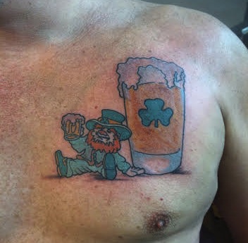 Irish Chest Tattoo done by Tony Sellers
